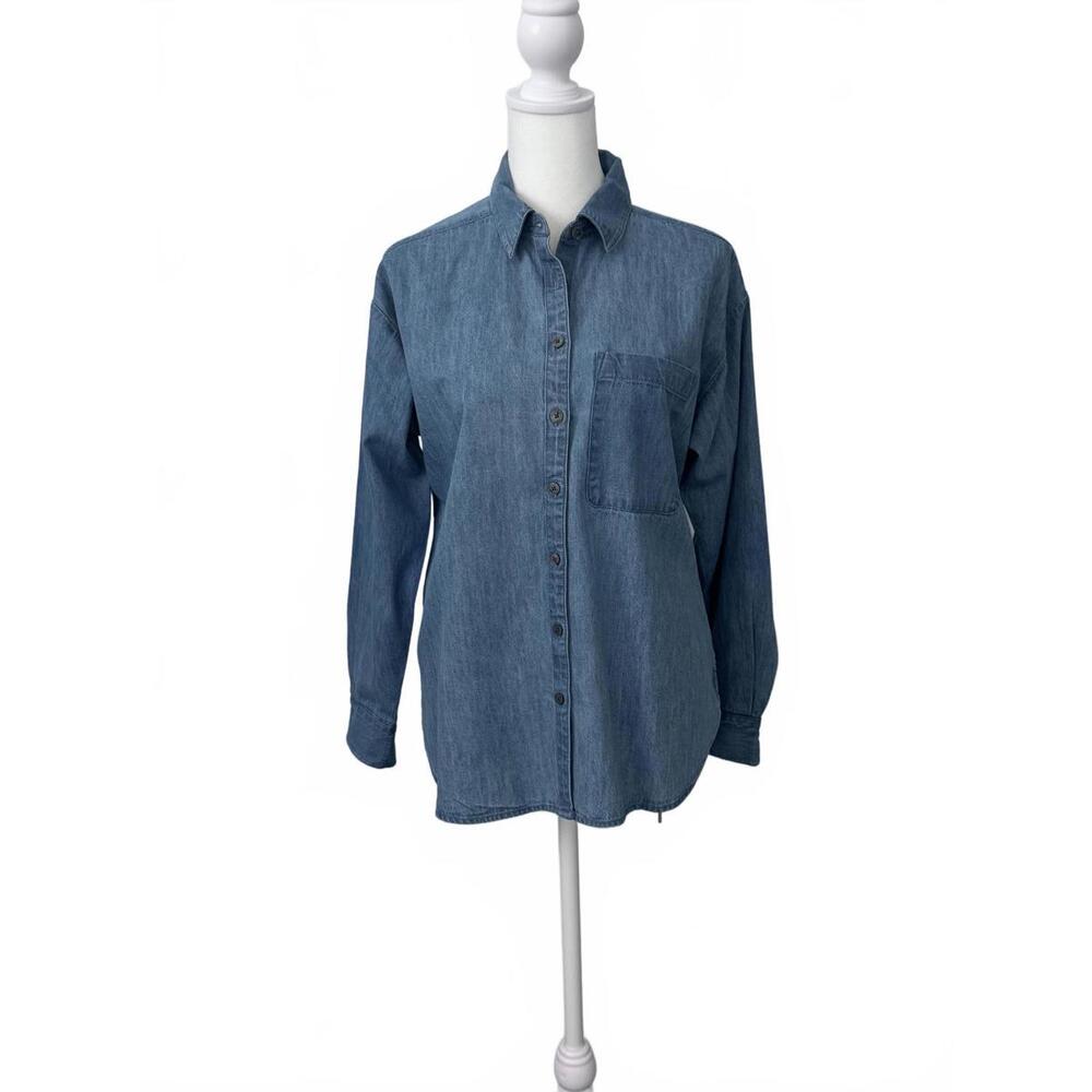 Loft Denim Button Down Blouse Size XSP